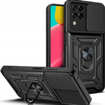 Tech-Protect Camshield Pro - Ανθεκτική Θήκη Samsung Galaxy M33 με Κάλυμμα για την Κάμερα & Μεταλλικό Ring Holder - Black (9490713931653)