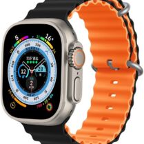 Tech-Protect Iconband Pro - Λουράκι Σιλικόνης Apple Watch Ultra/SE/11/10/9/8/7/6/5/4 (49/46/45/44mm) - Black / Orange (5906302310265)