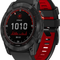 Tech-Protect Iconband Pro - Λουράκι Σιλικόνης Garmin Fenix 3/5X/3HR/5X Plus/6X/6X Pro/7X/8/8 Pro (51mm) - Black / Red (9319456605082)
