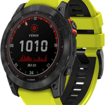Tech-Protect Iconband Pro - Λουράκι Σιλικόνης Garmin Fenix 3/5X/3HR/5X Plus/6X/6X Pro/7X/8/8 Pro (51mm) - Lime / Black (9319456605129)