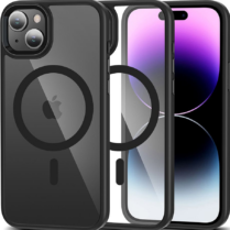 Tech-Protect MagMat - Σκληρή Διάφανη Θήκη MagSafe Apple iPhone 15 - Black / Clear (9490713936467)