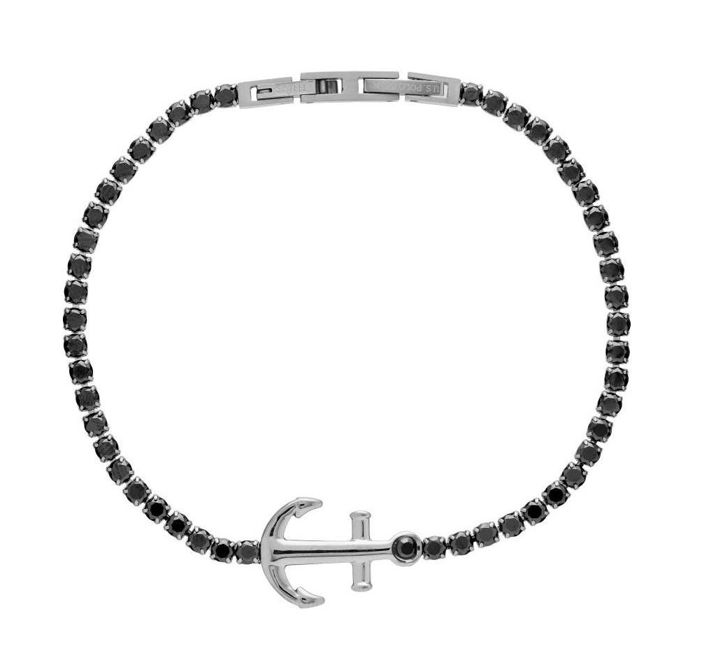 U.S. POLO Βραχιόλι-Ριβιέρα (Tennis Bracelet) από Ανοξείδωτο ατσάλι Black & Silver (Μήκος 23.00cm) JW9336BR U.S. POLO Βραχιόλι-Ριβιέρα (Tennis Bracelet) από Ανοξείδωτο ατσάλι Black & Silver (Μήκος 23.00cm) JW9336BR
