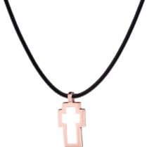 VERY GAVELLO "Tattoo" Κολιέ-Σταυρός από χρυσό 9ct Rose Gold (Μήκος:35.00cm-75.00cm) VPTA-X-R2