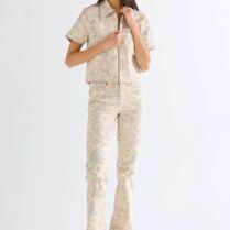 Wrangler® γυναικείο τζιν παντελόνι πεντάτσεπο με floral print Bootcut Fit - 112378169 Μπεζ