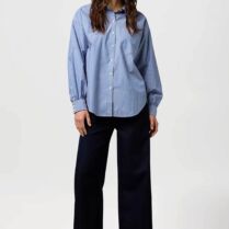 Wrangler® γυναικείο τζιν παντελόνι ψηλόμεσο πεντάτσεπο Loose Fit "Canyon" - 112371187 Denim Blue Σκούρο