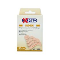 X-Med Premium Aδιάβροχα Και Αποστειρωμένα Αυτοκόλλητα Επιθέματα 40 Τεμάχια 5 Μεγέθη