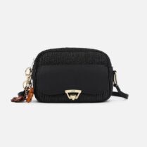 Ynot? γυναικεία ψάθινη τσάντα crossbody "Malindi M" - MAL001S6 Μαύρο