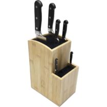 Βάση Μαχαιριών Relaxdays Bamboo Knife Block από Μπαμπού Δύο Επιπέδων 25.5 x 11.5 x 18 cm - Natural / Black (10051766)