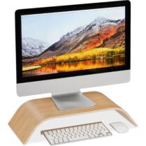 Βάση Οθόνης Υπολογιστή Relaxdays Curved Display Stand Επιτραπέζια από Μπαμπού 10 x 52.5 x 24 cm - Natural Bamboo (10026132)