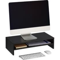 Βάση Οθόνης Υπολογιστή Relaxdays Monitor Stand with Compartment Επιτραπέζια με Ράφι 14.5 x 54 x 25.5 cm - Black (10047342)