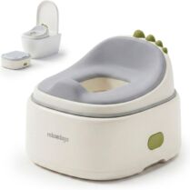 Εκπαιδευτικό Γιογιό Δεινόσαυρος Relaxdays Dino Potty with Lid με Καπάκι & Σκαμπό για Παιδιά - Light Blue (10053665_54)