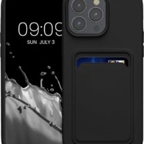Θήκη Apple iPhone 15 Pro Max - KWmobile Σιλικόνης με Υποδοχή για Κάρτα - Black (62020.01)