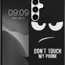 Θήκη Samsung Galaxy A55 - KWmobile TPU Case Σιλικόνης - Don't Touch My Phone / White / Black (KWM000021QD001C)