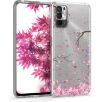 Θήκη Xiaomi Redmi Note 10 5G KWmobile TPU Silicone Case Σιλικόνης - Cherry Blossoms / Pink / Dark Brown / Transparent (54950.01)