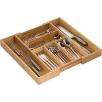 Θήκη για Μαχαιροπίρουνα Συρταριού Relaxdays Bamboo Extendable Cultery Tray Ρυθμιζόμενη από Μπαμπού - Natural Brown (10016742)