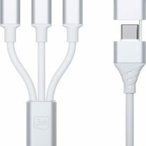Καλώδιο Φόρτισης Type-C & USB-A 3MK 3 in 2 Hyper Cable σε Type-C / Lightning / MicroUSB 150cm 15W - White (5903108541237)