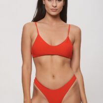 ΜΑΓΙΟ ΜΟΝΟΧΡΩΜΟ ΜΕ ΔΕΣΙΜΟ BIKINI Κόκκινο Comfuzio