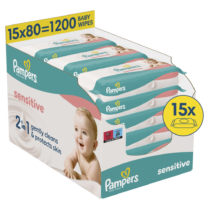 Μωρομάντηλα Pampers Sensitive XL Monthly Βοx 1200τεμ (15x80τεμ)