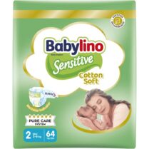 Πάνες Babylino Sensitive Cotton Soft Economy Value Pack No2 (3-6Kg) 64τεμ Πάνες Babylino Sensitive Cotton Soft Economy Value Pack No2 (3-6Kg) 64τεμ