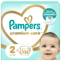 Πάνες Pampers Premium Care Mega Pack Νο2 (4-8kg) 136τεμ Πάνες Pampers Premium Care Mega Pack Νο2 (4-8kg) 136τεμ