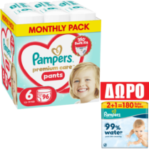 Πάνες Pampers Premium Care Pants Monthly Pack Νο6 (13-19kg) 96τεμ