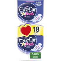 Σερβιέτες EveryDay Fresh SUPER Ultra Plus Οικονομική Συσκευασία 18τεμ.