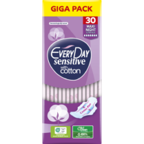 Σερβιέτες EveryDay Sensitive Cotton MAXI NIGHT Ultra Plus Center Plus 30τεμ.