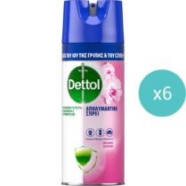 Σετ Dettol All in One Orchard Blossom Spray Απολυμαντικό Αντιβακτηριδιακό Σπρέι για Σκληρές & Μαλακές Επιφάνειες με Άρωμα Άνθους Φρούτων 2.400ml (400mlx6)