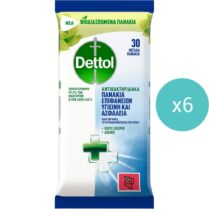 Σετ Dettol Surface Clean Wipes Άοσμα Υγρά Πανάκια Καθαρισμού για Όλες τις Επιφάνειες 180 Τεμάχια (30x6 Τεμάχια)