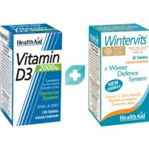 Σετ Health Aid Vitamin D3 2000iu 120tabs & Wintervits 30tabs