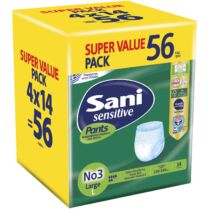Σετ Sani Sensitive Pants Ελαστικό Εσώρουχο Ακράτειας 56 Τεμάχια (4x14 Τεμάχια) - No3 Large