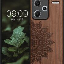 Σκληρή Ξύλινη Θήκη με TPU Bumper - Xiaomi Redmi Note 13 Pro Plus - KWmobile Wood Case with TPU Bumper - Walnut / Rising Sun (KWM000020KL002C)