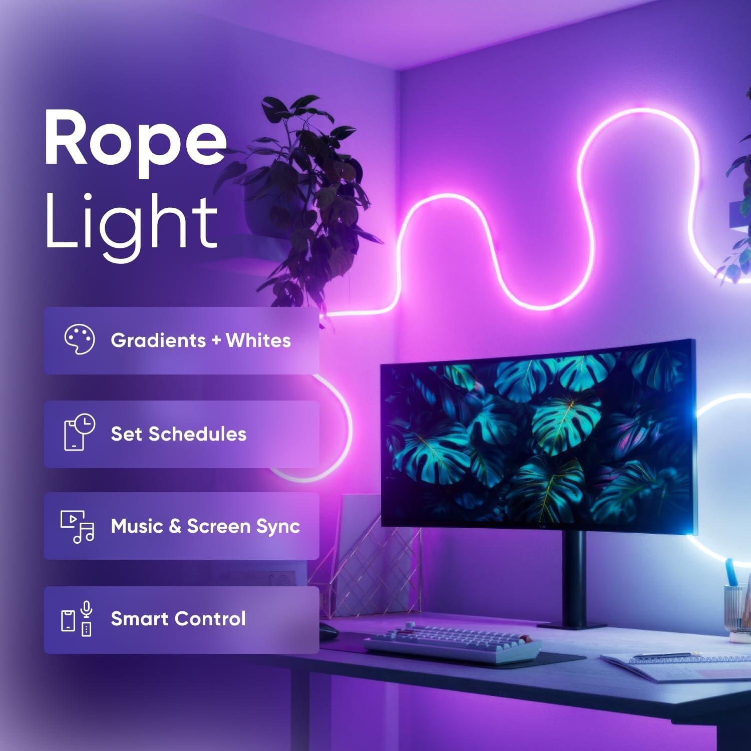 Ταινία LED Nanoleaf Smart Multicolor Rope Light Wi-Fi Εύκαμπτη με Φωτισμό RGBIC & Αντιδρά στη Μουσική 5m - White (N7206K02-1LS) Ταινία LED Nanoleaf Smart Multicolor Rope Light Wi-Fi Εύκαμπτη με Φωτισμό RGBIC & Αντιδρά στη Μουσική 5m - White (N7206K02-1LS)
