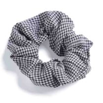 Υφασμάτινο Scrunchie Μαλλιών Καρό Ασπρόμαυρο my own