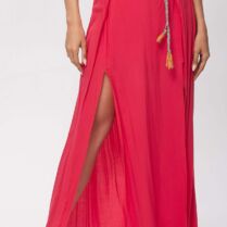 ΦΟΥΣΤΑ ΜΑΚΡΥΑ ΜΕ ΑΝΟΙΓΜΑ ΚΑΙ ΖΩΝΗ Κοραλί Dress Up