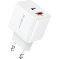 Φορτιστής Riversong PowerKub G30 Pro Γρήγορος Ταξιδιού / Αντάπτορας με 1 x USB-A / 1 x Type-C 30W - White (AD118W)