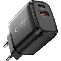 Φορτιστής Tech-Protect NCA65W GaN Αντάπτορας με 1 x USB-A / 1 x Type-C 65W - Black (5906302339839)