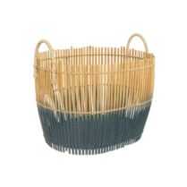 Χειροποίητο καλάθι από μπαμπού 32 χ 36 χ 46 cm Coincasa - 005620856 Μπλε