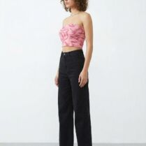 Ψηλόμεσο Τζιν Παντελόνι Wide Leg - Μαύρο | Dress Up Μαύρο Dress Up