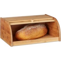 Ψωμιέρα Relaxdays Bamboo Breadbox with Rolling Lid από Μπαμπού με Καπάκι 16.5 x 40 x 27.5 cm - Natural (10016656)