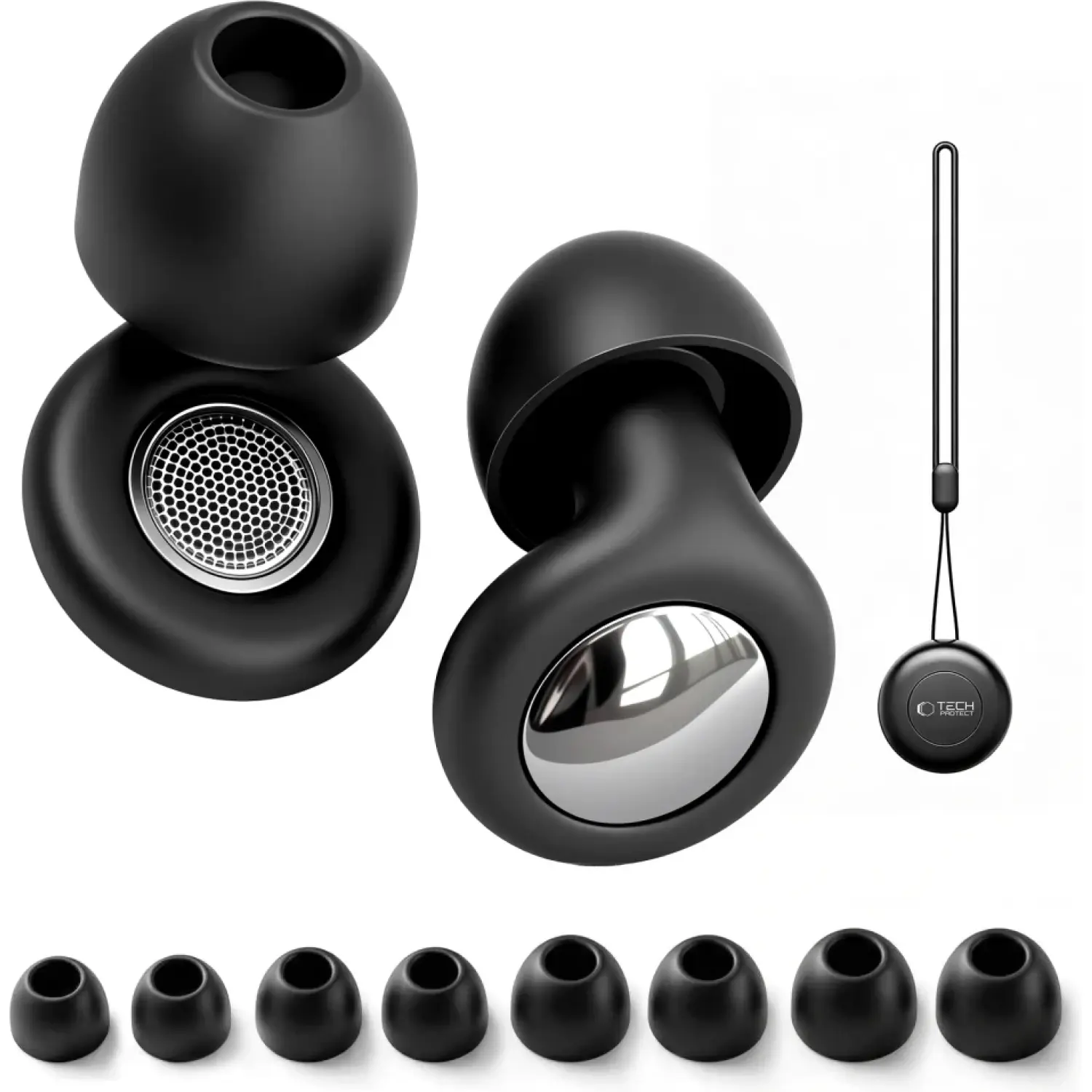 Ωτοασπίδες Tech-Protect QuietFit Earplugs Σιλικόνης Επαναχρησιμοποιούμενες με Θήκη & Λουράκι 4 Μεγέθη - Black (5906302339921) Ωτοασπίδες Tech-Protect QuietFit Earplugs Σιλικόνης Επαναχρησιμοποιούμενες με Θήκη & Λουράκι 4 Μεγέθη - Black (5906302339921)